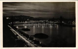 1936 Budapest, Dunai fürdő, uszoda este