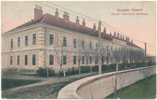 1915 Szatmárnémeti, Szatmár, Satu Mare; József főherceg laktanya. Reizer János kiadása / K.u.K. military barracks (ázott / wet damage)