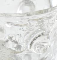 Murano üveg váza, világító talapzattal, kopásokkal, működik, m: 41,5 cm