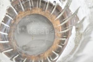 Murano üveg váza, világító talapzattal, kopásokkal, működik, m: 41,5 cm