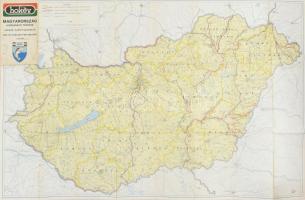 1984 Magyarország horgászati térképe, 1 : 550.000, kissé foltos, 97x63,5 cm
