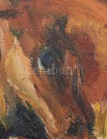 Jelzés nélkül: Műlovaglók. Olaj, vászon, szép állapotban, 70x50 cm