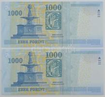 2012. 1000Ft (2x) sorszámkövetők "DB 7069240 - DB 7069241" T:I
Adamo F55P1