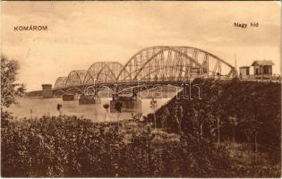 1912 Komárom, Komárnó; Nagy híd. Czike Dénes kiadása / bridge (EK)