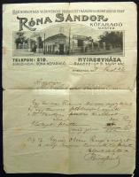 1927 Nyíregyházi kőfaragó fejléces számla