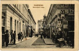 Pancsova, Pancevo; Wilson utca, M. Parcetic üzlete, Maggi reklám / street, shop (EB)
