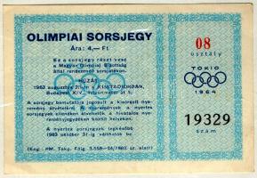 1963 Tokio olimpiai sorsjegy / Tokyo Olympic games lottery