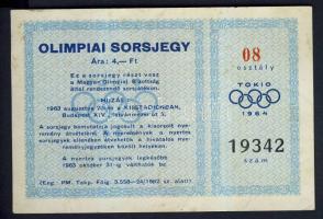 1963 Tokio olimpiai sorsjegy / Tokyo Olympic games lottery T: II.