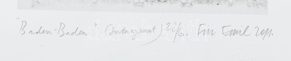 Für Emil (1967-): "Baden-Baden", 2011. Szitanyomat, papír, jelzett, számozott (22/6), laps...