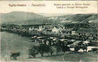 1940 Maroshévíz, Oláhtoplica, Toplita, Toplica; Vedere generala cu fabrica Muresel / látkép a Muresel fűrészgyárral, vasútállomás, iparvasút / sawmill, railway station, industrial railway + "MAGYAR KIR. POSTA 523"