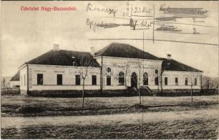 1913 Nagybacon, Nagy-Baczon, Batanii Mari; Községháza / town hall (EK)