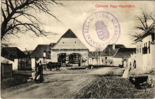 1912 Nagybacon, Nagy-Baczon, Batanii Mari; utca, Fogyasztási szövetkezet üzlete / street view, cooperative shop (EK)