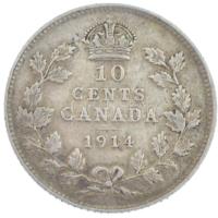 Kanada 1914. 10c Ag V. György T:2- patina Canada 1914. 10 Cents Ag George V C:VF patina Krause KM#23