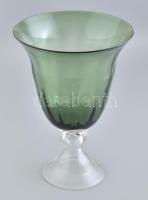 Nagyméretű üveg talpas váza, fút üveg, hibátlan, 36 cm