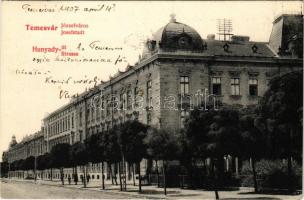 1907 Temesvár, Timisoara; Józsefváros, Hunyady út / Iosefin, street (EK)