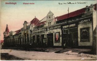 1916 Mezőtelegd, Tileagd; Fő utca, Farkas Ignác, Lindenfeld Ferenc üzlete, Községháza / main street, shops, town hall (fl)