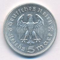 Német Harmadik Birodalom 1935A 5M Ag "Paul von Hindenburg" T:1- German Third Reich 1935A 5...