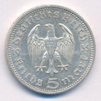 Német Harmadik Birodalom 1935A 5M Ag "Paul von Hindenburg" T:2 German Third Reich 1935A 5 ...