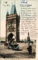 1904 Praha, Prag; Der altstädter Brückenturm / bridge tower (EK)
