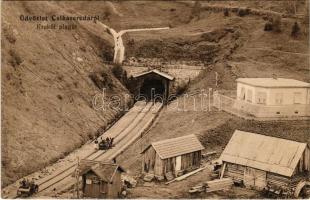 Csíkszereda, Miercurea Ciuc; Krakói vasúti alagút, hajtány. Svoboda Miklós kiadása / industrial railway tunnel, handcar