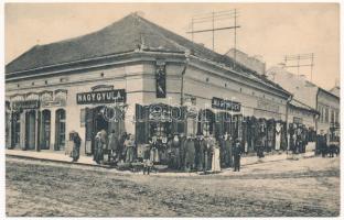 1916 Csíkszereda, Miercurea Ciuc; Fekete Vilmos, Nagy Gyula, Merza Rezső üzlete, illatszertár / street view, shops (EK)