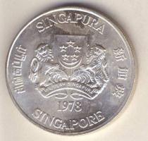 Szingapúr 1978. 10$ Ag "Kommunikációs műholdak" T:BU