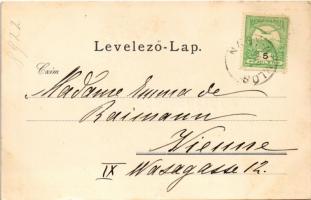 1906 Nagykomlós, Comlosu Mare; San Marco kastély. S. Marco család levele / castle. Letter of the own...