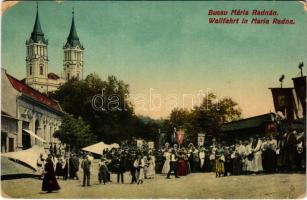 1912 Máriaradna, Mária-Radna, Radna (Lippa, Lipova); Búcsú Mária-Radnán, búcsújáróhely / Wallfahrt in Mária Radna / pilgrimage church, procession (kopott sarkak / worn corners)