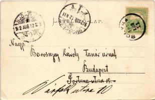 1902 Szováta-gyógyfürdő, Baile Sovata; Magyarósi tó, fürdőzők. Weinrich S. udvari fényképész felvéte...