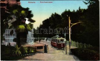 1909 Abbazia, Opatija; Reichsstrasse / street, tram / villamos
