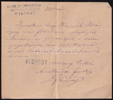 1921 Kispest, igazolás nyugdíj folyósításáról, M. Kir. Vasutak Állomásfőnöksége Kispest