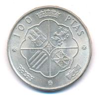 Spanyolország 1966. (68) 100P Ag "Franco" T:1- 
Spain 1966. (68) 100 Pesetas Ag "Fra...