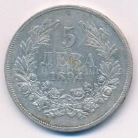Bulgária 1894KB 5L Ag "I. Ferdinánd" Körmöcbánya T:2
Bulgaria 1894KB 5 Leva Ag "Ferd...