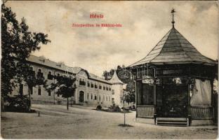 1909 Hévíz, Zenepavilon és Rákóczi ház. Hegyi Dezső kiadása (kis szakadás / small tear)