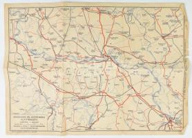 cca 1930 Bácsvidék és Szerémség autótérképe, melléklet a Shell: Magyarország térképéhez, 1:400 000, szakadással, 25×34 cm