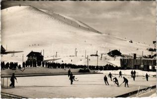 1953 LAlpe dHuez (isere), La patinoire et le Signal dHuez / Téli sport, jéghoki / winter sport, ice hokey match (EK)
