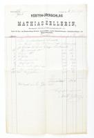 1875 Budapest, Kostenüberschlag von Mathias Zellerin, fejléces számla