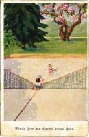 1923 Blinde ijver kan slechts kwaad doen / Tenisz meccs / Tennis game, sport match. WSSB No. 5934. (EK)