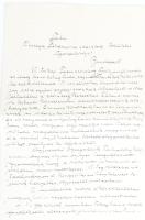 1927 Tokaj, Országos Földműves Szövetségnek címzett levél