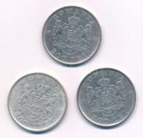 Románia 1942. 200L Ag "I. Mihály" (3x) T:1- - 2- 
Romania 1942. 200 Lei Ag "Mihai I&...