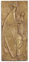 Erwin Huber (1929-2006): II. János Pál pápa emlék relief, Ausztria, 1988. Réz, jelzett, 16,5x7 cm