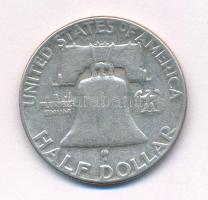 Amerikai Egyesült Államok 1954 1/2$ Ag "Franklin" T:2- 
USA 1954 Half Dollar Ag "Fra...