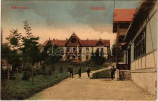 1910 Csíz, Csízfürdő, Kúpele Cíz; Milán nyaraló, vadászok / villa, hunters, spa (EK)