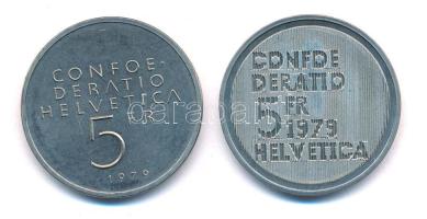 Svájc 1979. 5Fr Cu-Ni "Albert Einstein születésének 100. évfordulója" + 5Fr Cu-Ni "Al...