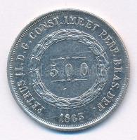 Brazília 1863. 500R Ag T:1-,2 Brazil 1863. 500 Reis Ag C:AU,XF Krause KM# 464