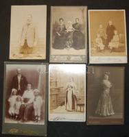 cca 1880-1910 6 db nagyméretű keményhátú fotó / 6 vintage photos from American, Romanian, German photographers