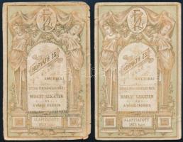 cca 1880-1900 2 db ferrotípia Horváth Zsolt első amerikai gyors fényképészetéből, díszes, kissé vise...
