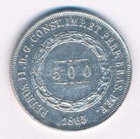 Brazília 1865. 500R Ag T:1- Brazil 1865. 500 Reis Ag C:AU Krause KM# 464