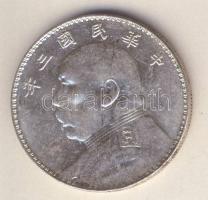 Kína 1914. 1$/1Y Ag "Yüan Shihkai" T:2/3+