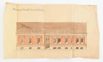 1900 Budapest, Rekenye József úr épülete, 2 db színes, kézzel rajzolt tervrajz, kisebb sérülésekkel, 38x21 cm és 41x28,5 cm